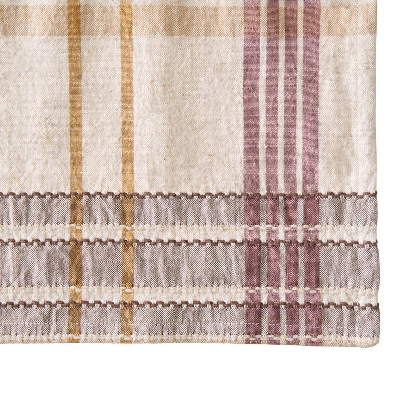 Plaid Cotton Linen Tablecloth - 60" x 102"