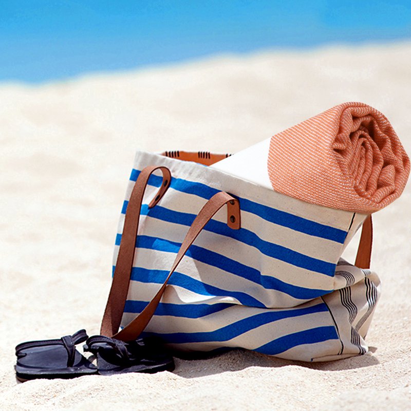 Sand Free Cotton Beach Towel 40x72 Inches - Quick Dry Absorbent Travel Pool Yoga Orange Variation