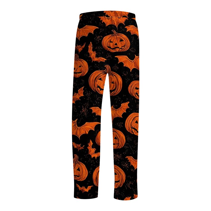 Men's Halloween Printed Lounge Pants - Earthy Yellow, XL