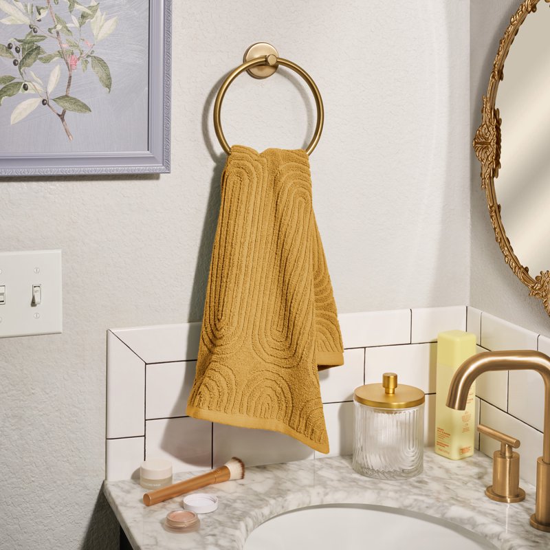 Textured Cotton Hand Towel - Beautiful by Drew Barrymore Amber Yellow 2 Pack