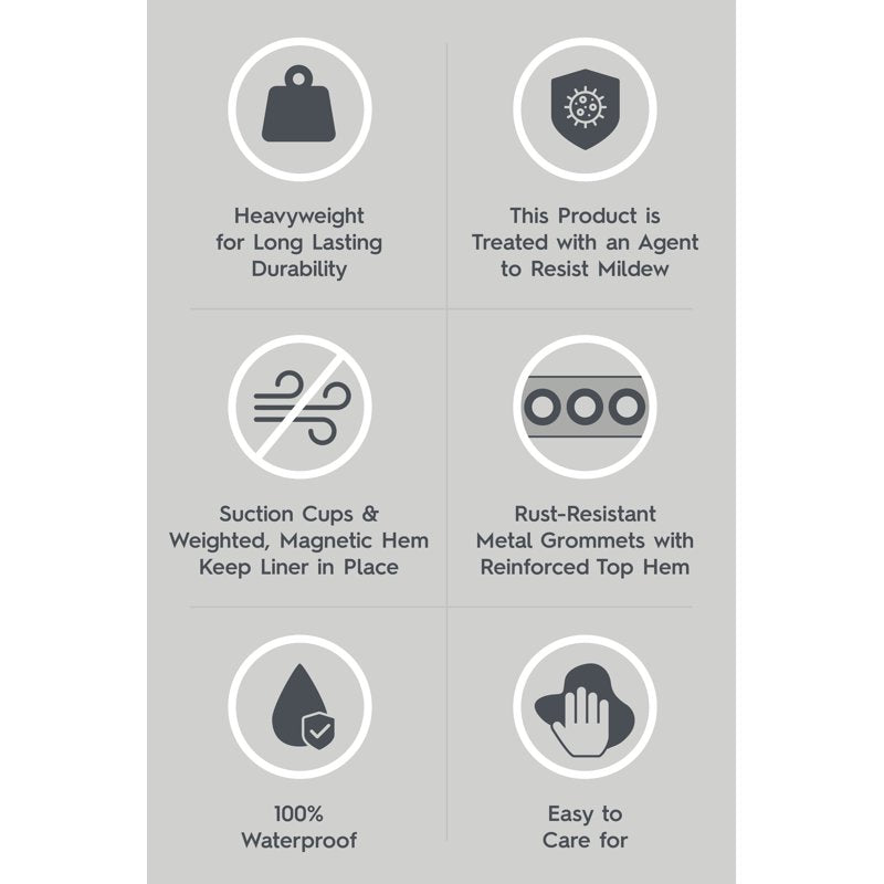 Heavyweight Clear PEVA Shower Liner - 70 x 72 Inches, Mildew Resistant