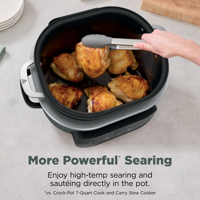Ninja 8-in-1 Multi-Cooker, 7.5 Qt Slow Cooker - Sage Green & Gray