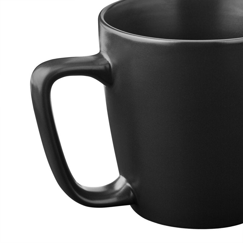 14 oz Matte Black Stoneware Mug - Durable & Dishwasher Safe