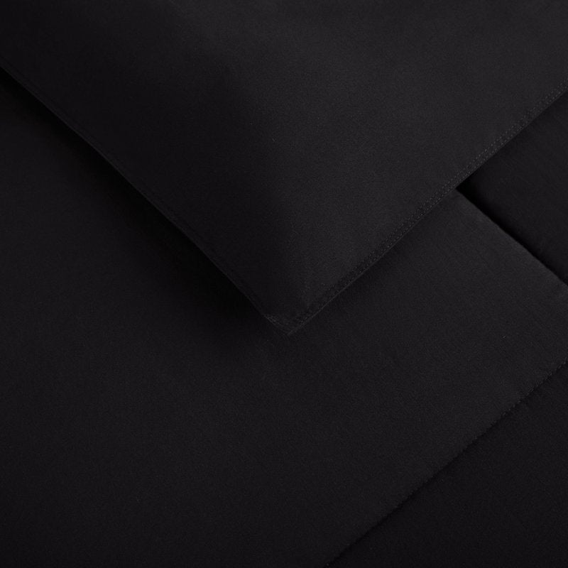 Serta Simply 2-Piece Black Twin XL Comforter Set - Antimicrobial & Easy Care