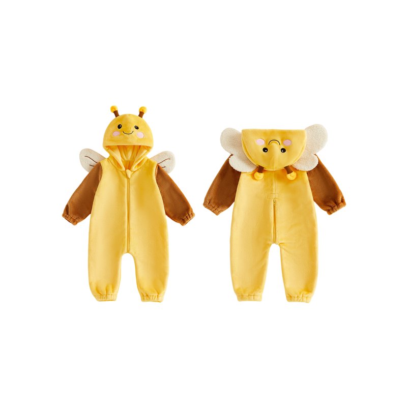 Toddler Baby Halloween Bee Costume Romper - Infant Fall Winter Jumpsuit, Size 6-12 Months