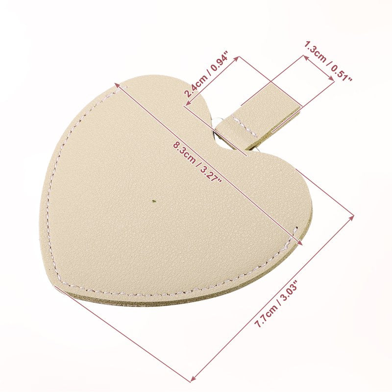 Heart Shaped Compact Mirror with Protective PU Leather Case