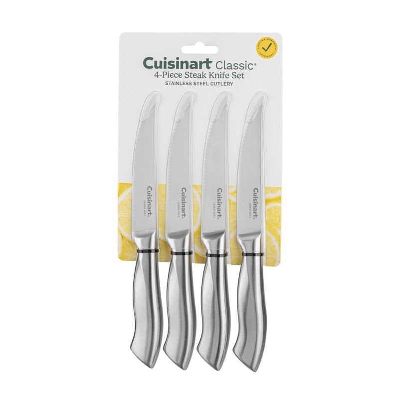 4-Piece Stainless Steel Steak Knife Set - 6 Pack