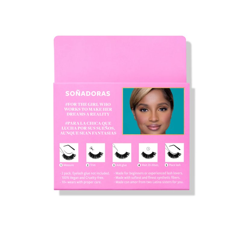 Faux Mink False Eyelashes - Lightweight Synthetic Vegan Lashes, 2 Pair