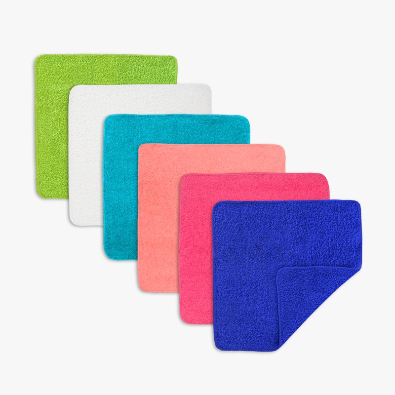 Mainstays 18-Pack White Cotton Washcloths - Blue Atoll Variation