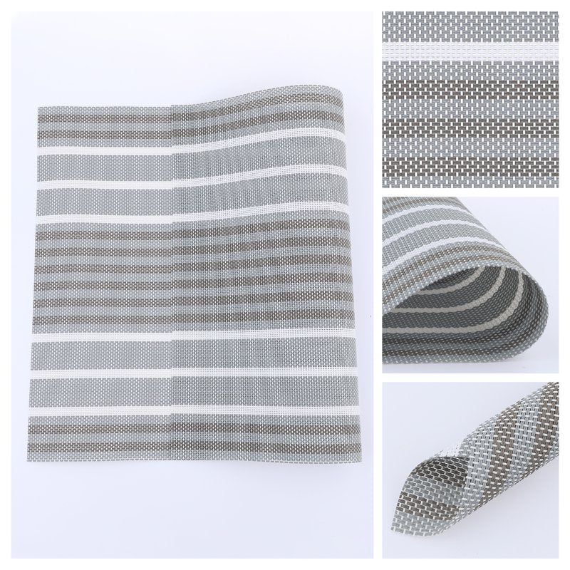 Placemats Set of 8 for Kitchen Table Decor - Gray