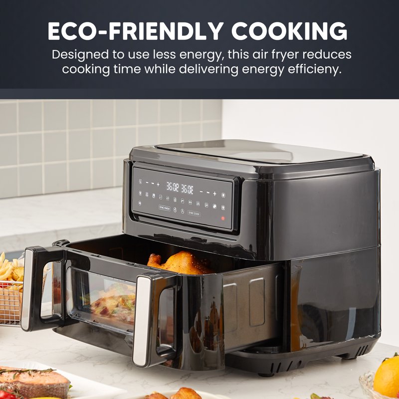 10.5L Dual Zone Digital Air Fryer - Large Capacity Family Oven