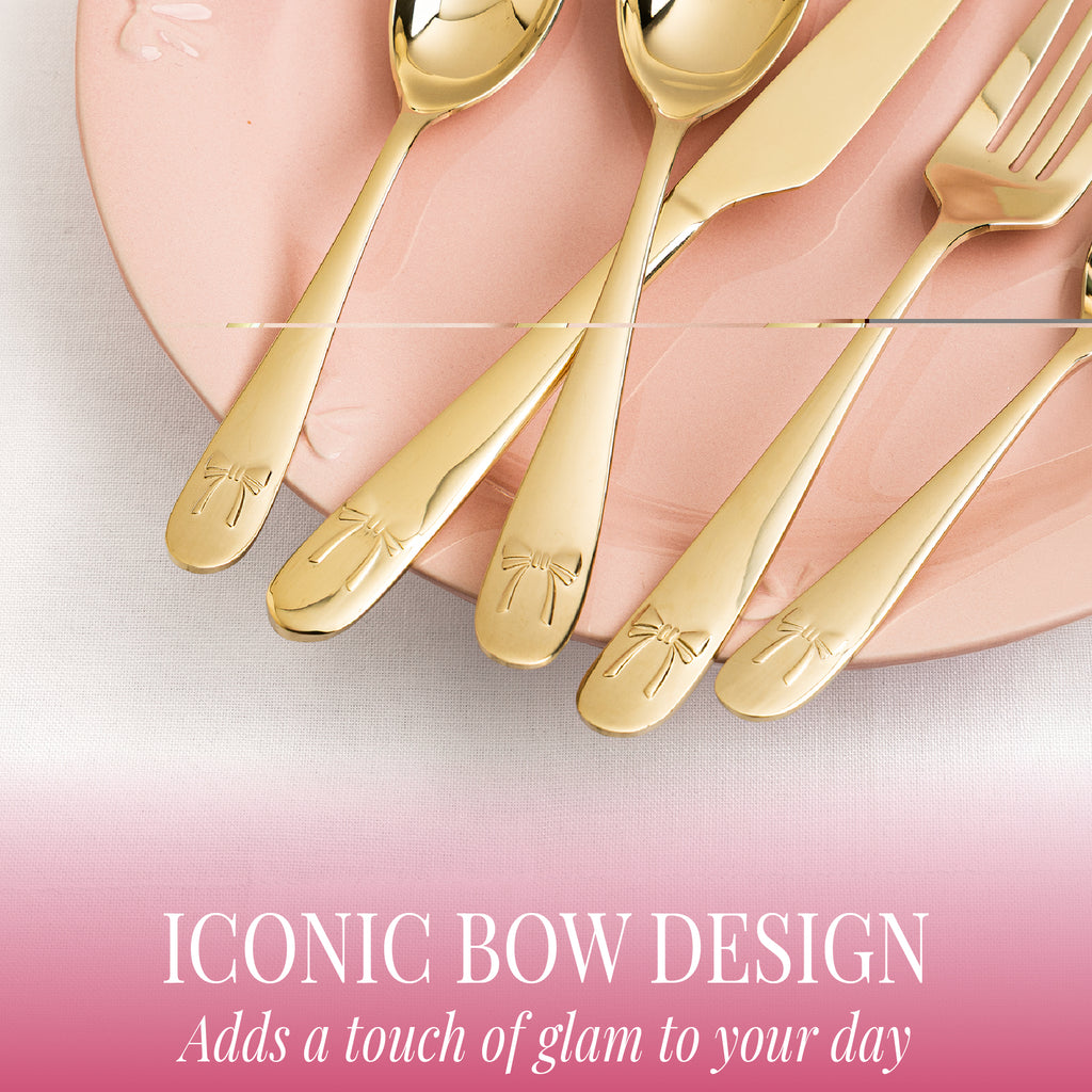 20-Piece Stainless Steel Flatware Set - Gold, Service for 4
