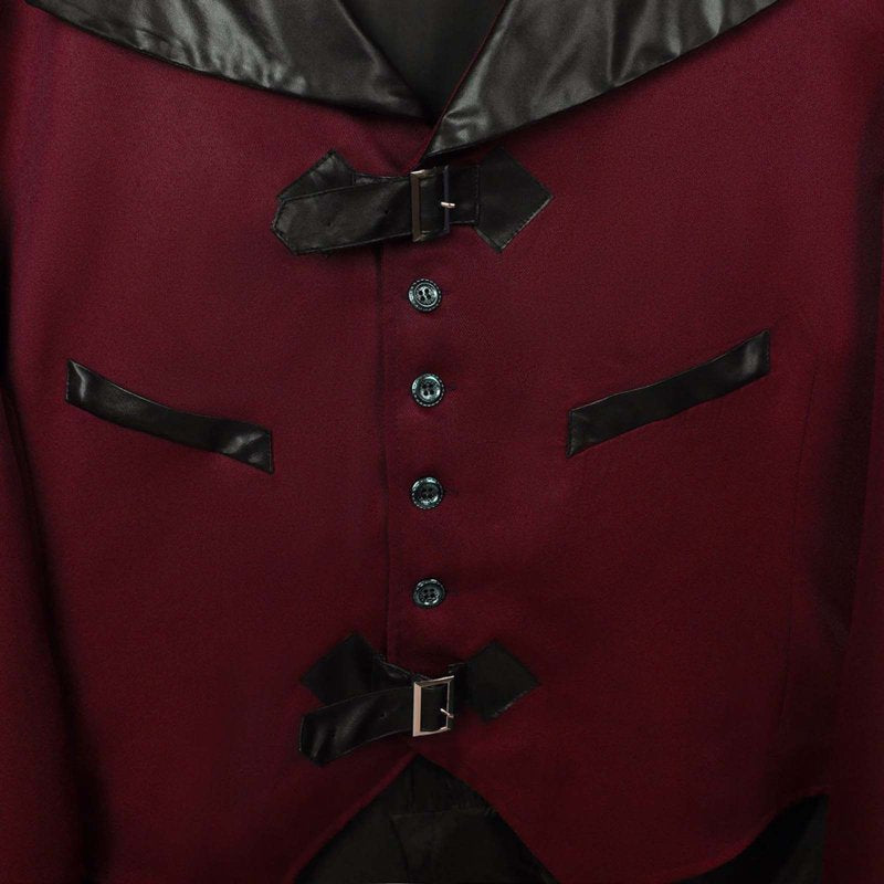 Men's Medieval Costume Halloween Jacket Cardigan - Wine, Size S