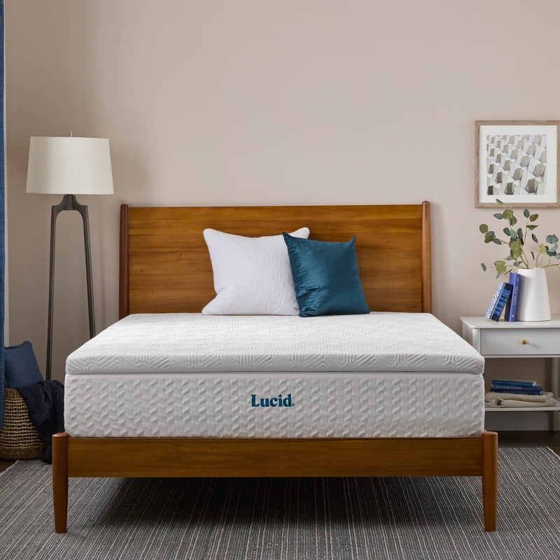 Lucid Twin XL Charcoal Gel Memory Foam Mattress Topper 2 Inch