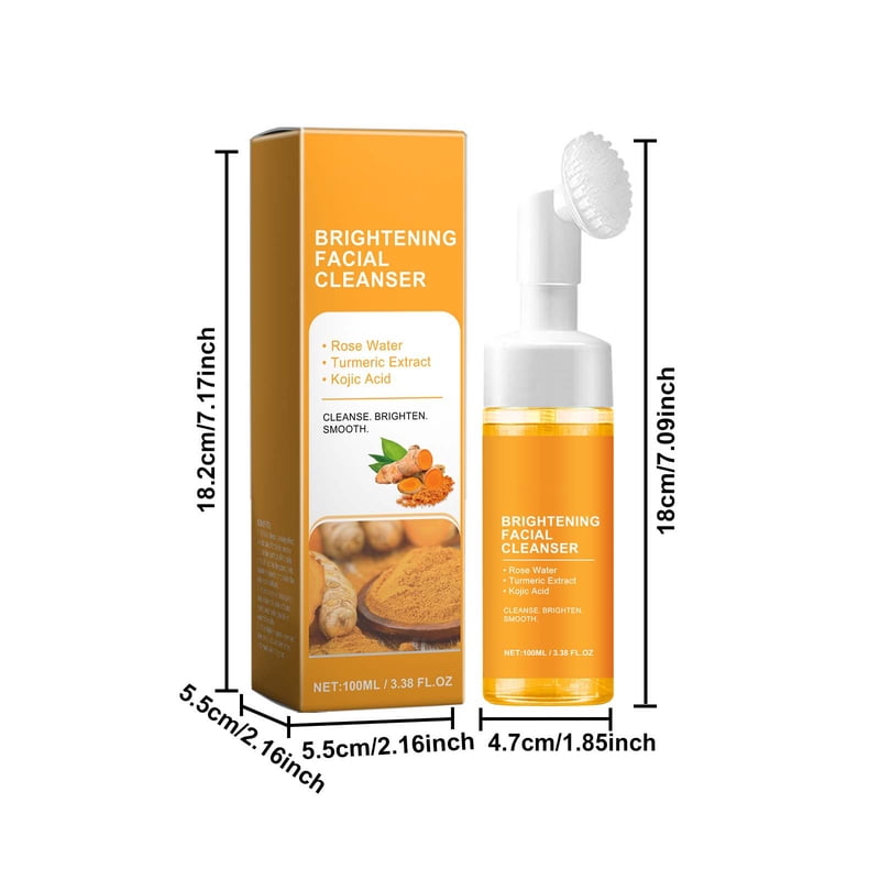 Turmeric Facial Cleanser with Brush for All Skin Types - 3.38 fl oz