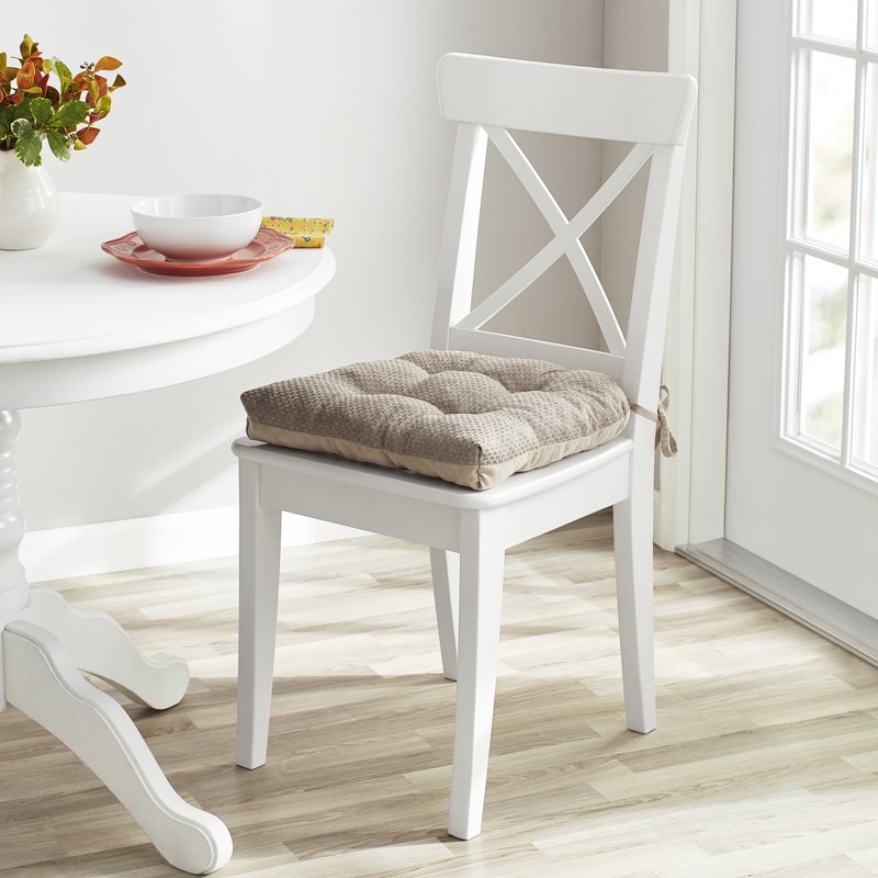 Shredded Memory Foam Chair Cushion - Tan, 16" x 14.5", 2 Pack