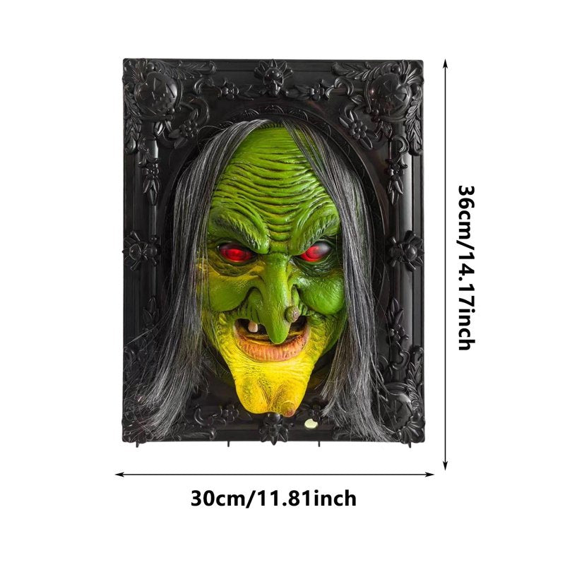 Halloween Witch Wall Hanging with Motion Sensor and Sound Effects