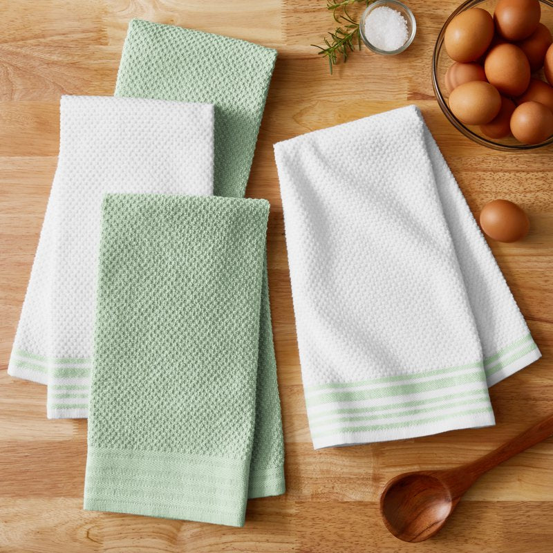Woven Kitchen Towel Set - 4-Pack 16x26 in - Soft Sea