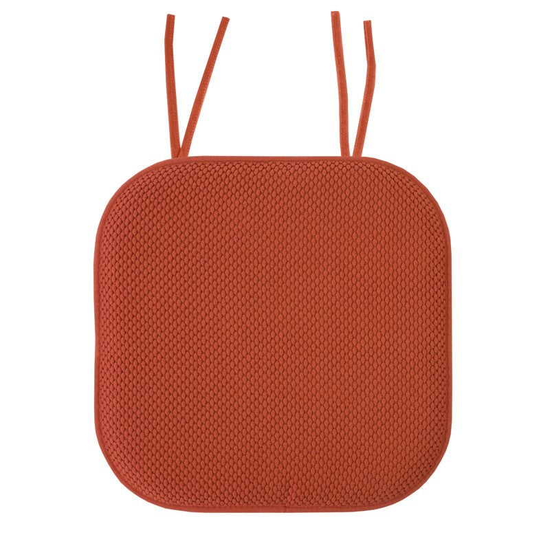 Memory Foam Chair Cushion Pad with Ties - 2-Pack Rust