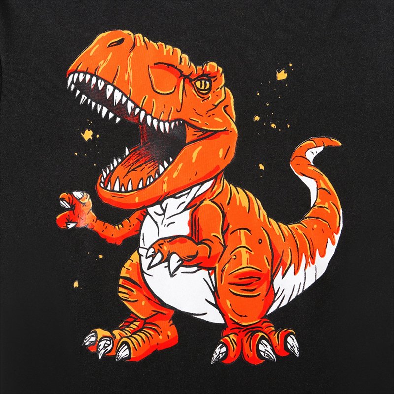 Kids Summer Short Sleeve Pajama Set - Dinosaur & Train Design, 5-6 Years, Orange