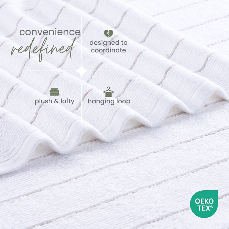 Martex Slub White Bath Towel - 30x56 Inches, Soft, Absorbent, Lightweight