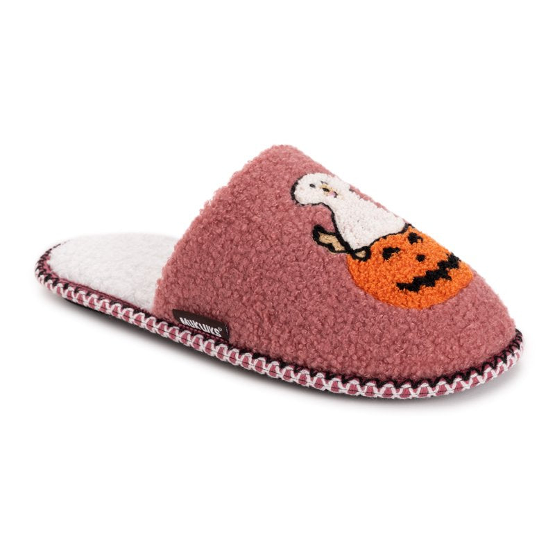 Women's Punch Needle Slippers - Ghost Dog XL 11-12 Fall Halloween Novelty Shoes