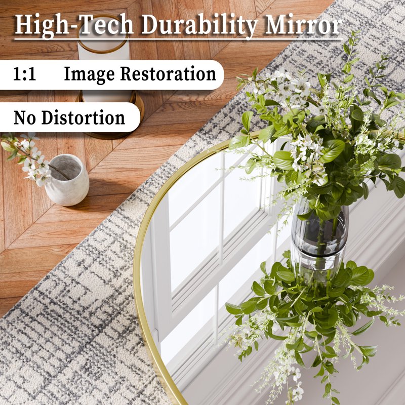 Oval Bathroom Mirror Wall Mirror 26x38 Gold - Elegant Wall Decor