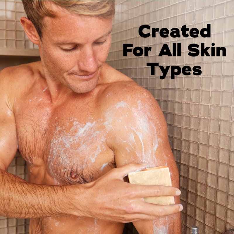 Summer Citrus Natural Bar Soap for Men - Exfoliating Body Soap with Shea Butter