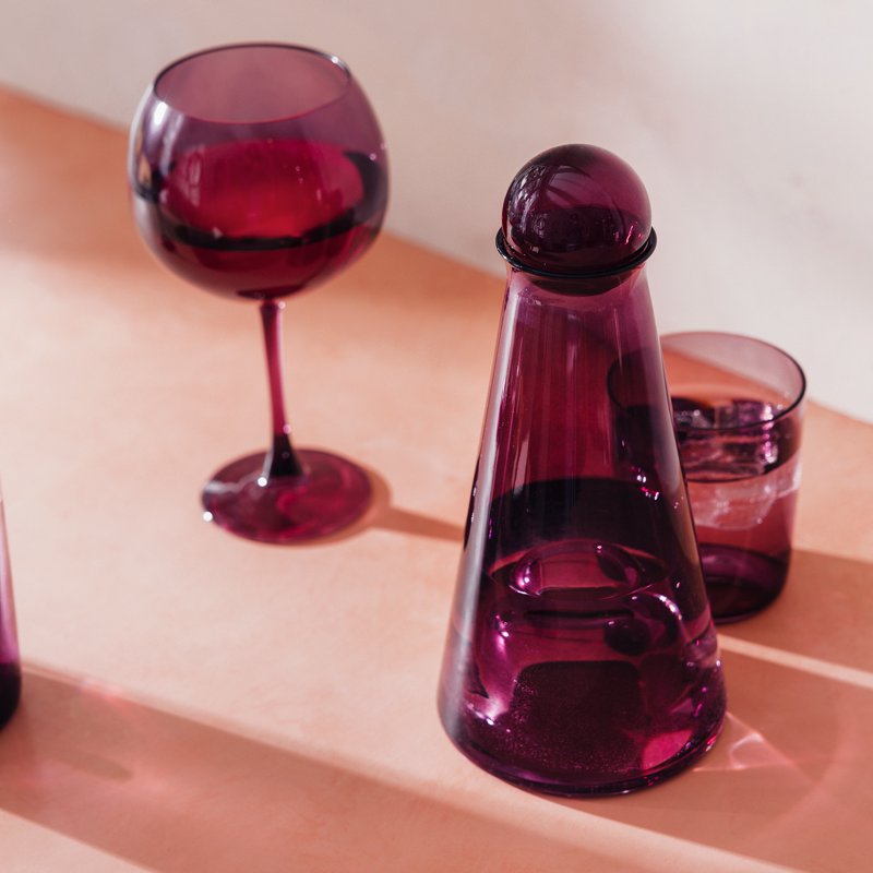 Magenta Sphere Drinking Glasses - Set of 4, 12 fl oz