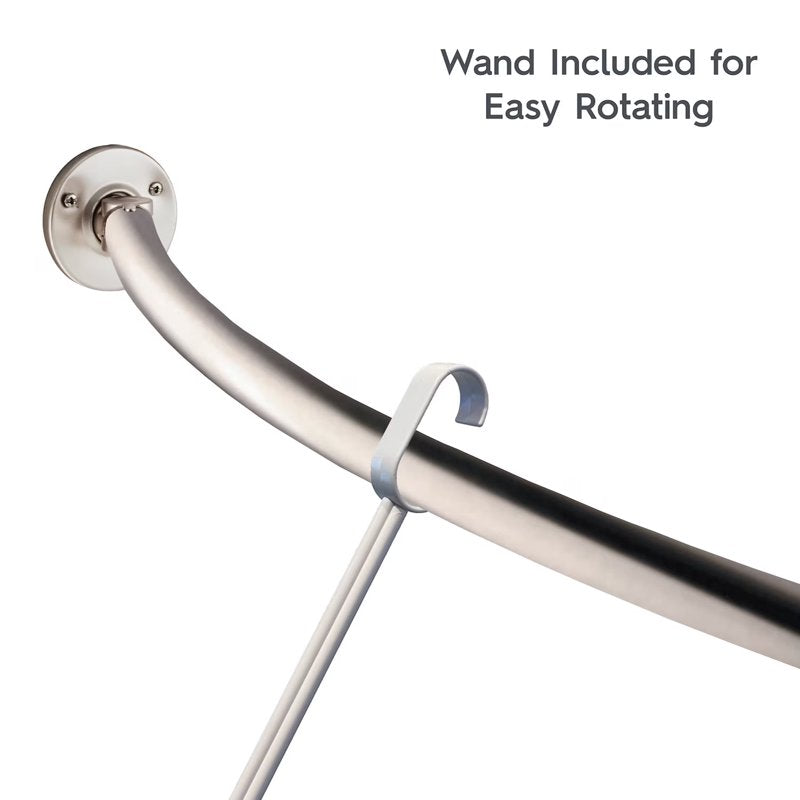 Adjustable Curved Shower Rod - 45 to 72 Inches, Satin Nickel, Single