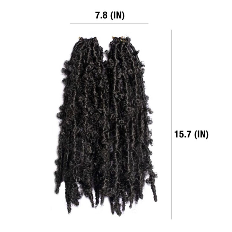 Butterfly Locs Crochet Hair Extensions - 12 Inch, #1B