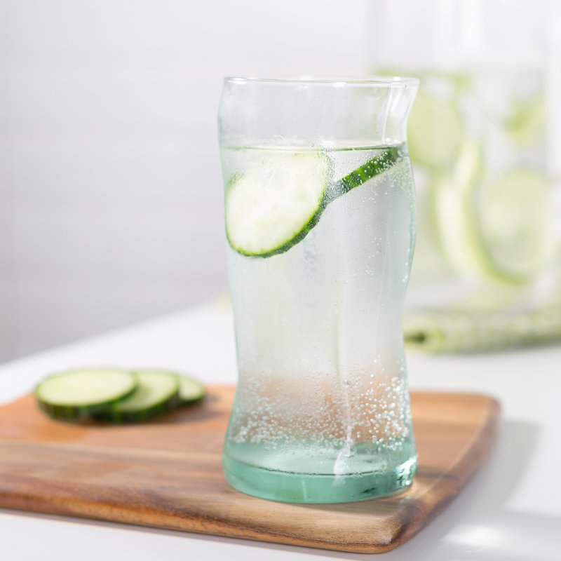 14.9 oz Clear Green Glassware Set - 2 Pack