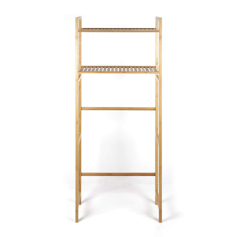 64-In Freestanding Over-the-Toilet Shelf Unit - Bamboo Bathroom Storage
