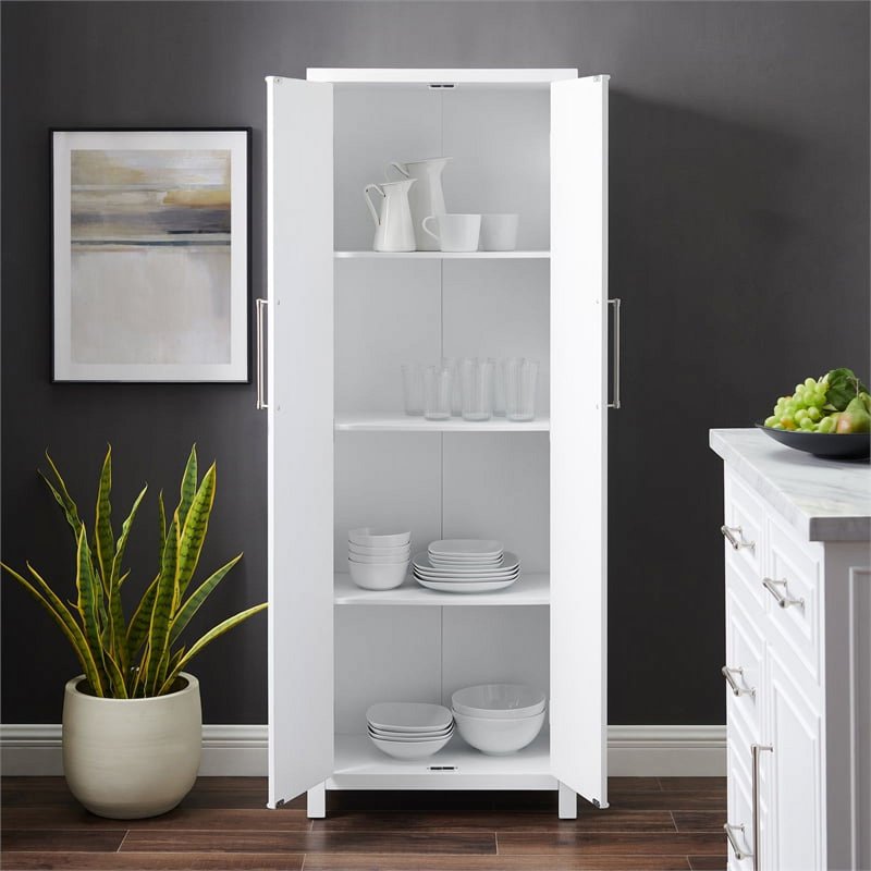 Classic White Storage Pantry with Adjustable Shelves
