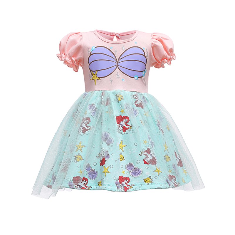 Shell Mermaid Princess Dress for Toddler Girls 1-6T - Baby Girl Tulle Birthday Costume