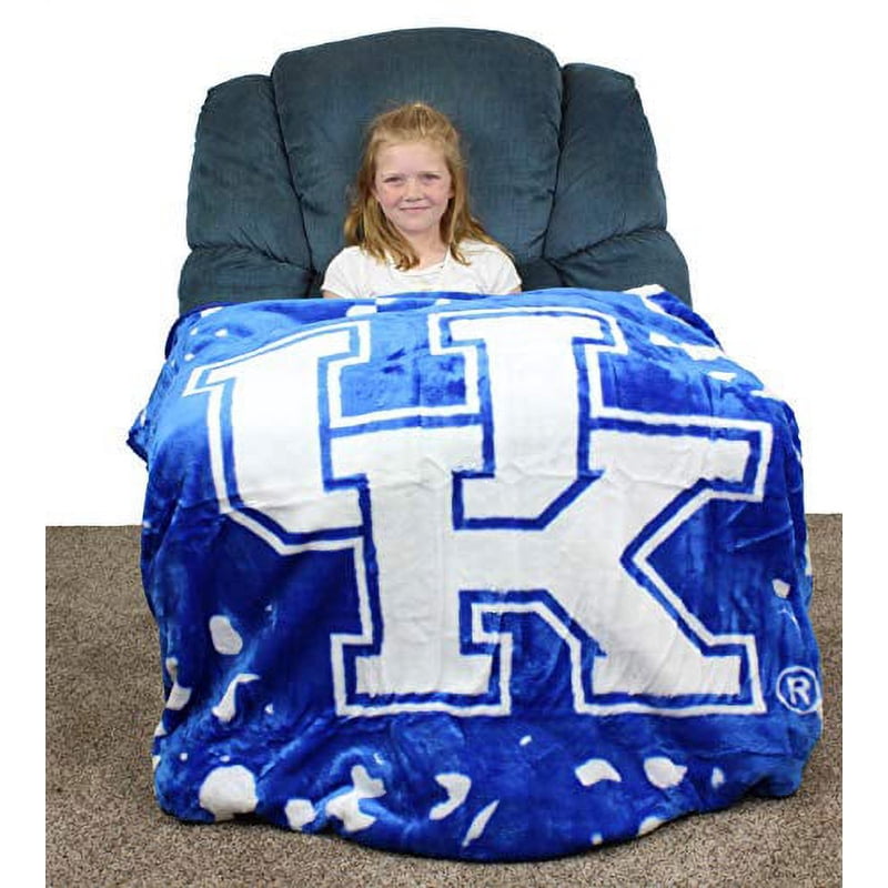 Kentucky Wildcats College Covers Raschel Throw Blanket - Twin Bedspread, 86" x 63" - Super Soft & Plush, Officially Licensed