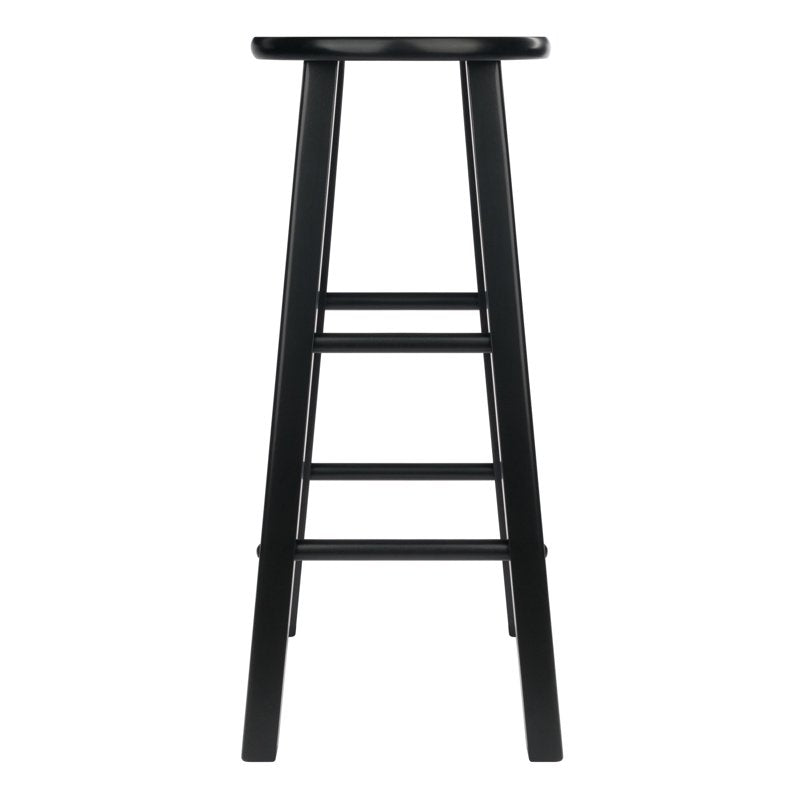 2-Piece Bar Stool Set - 29" Height, Black Finish