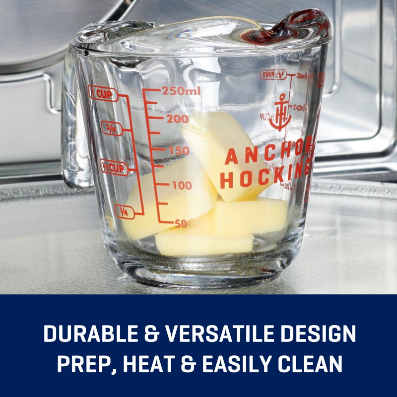 8-Ounce Glass Measuring Cup with Easy-Grip Handle - Single