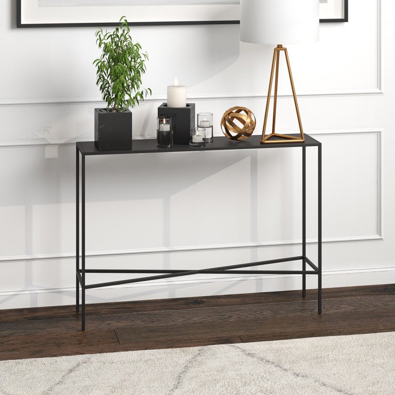 42" Wide Rectangular Console Table with Metal Top
