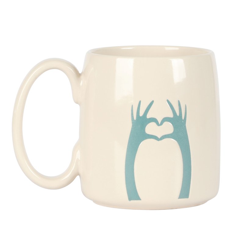 Ceramic Heart Hands Mug - Dishwasher & Microwave Safe