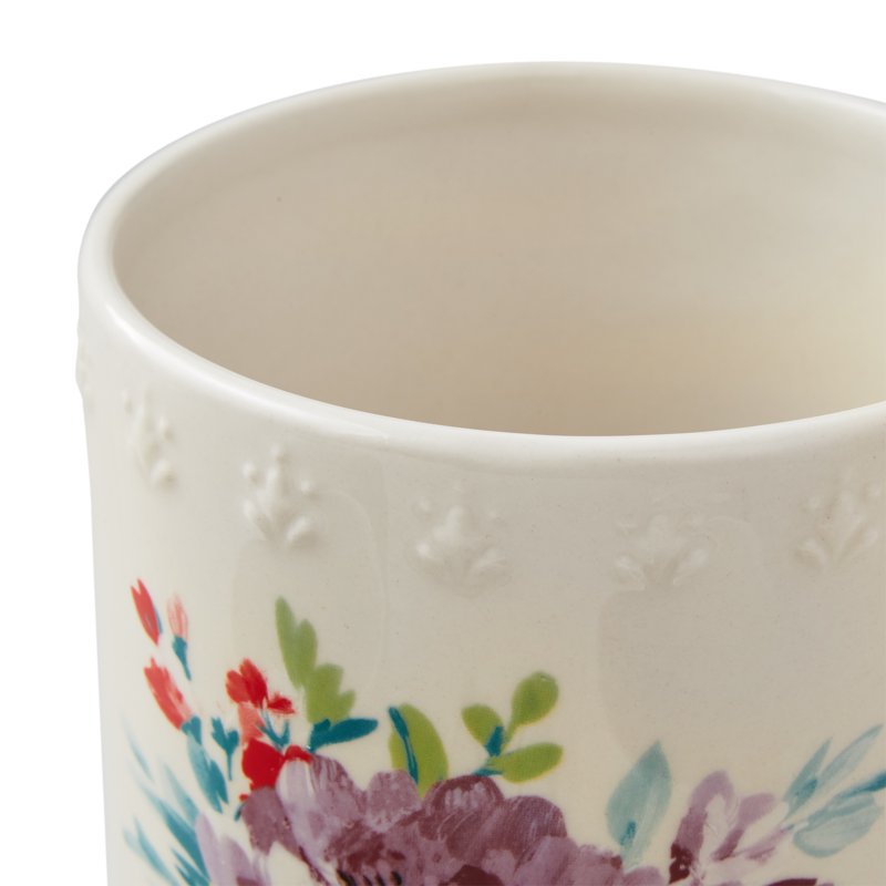 Sweet Rose 7-Piece Stoneware Wine Glass Set with Chiller