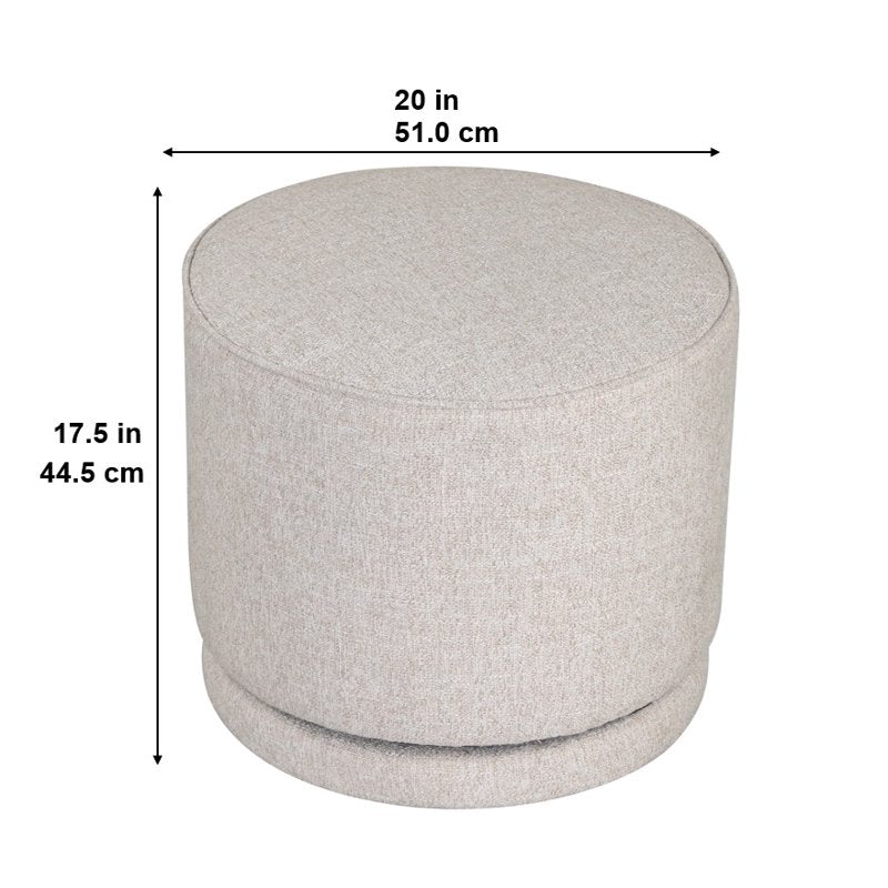 Swivel Ottoman - Heather Wheat Upholstered Accent Seat