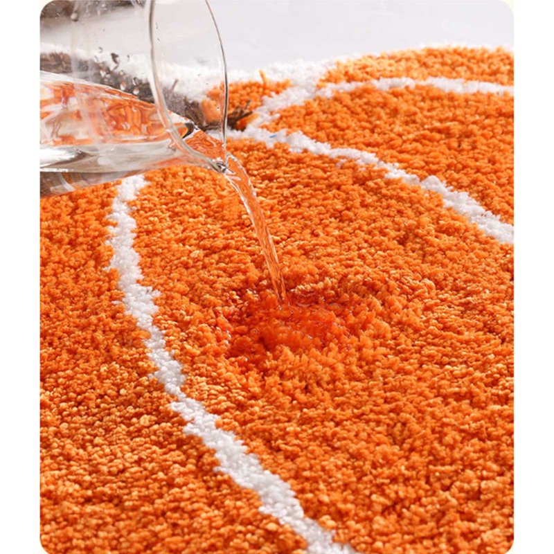 Halloween Pumpkin Shaped Flocking Bath Rug - Orange Non-Slip Mat I