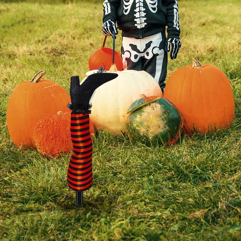 Halloween Witch Leg Yard Stakes - Orange Spooky Garden Decor - Variation R#Orange