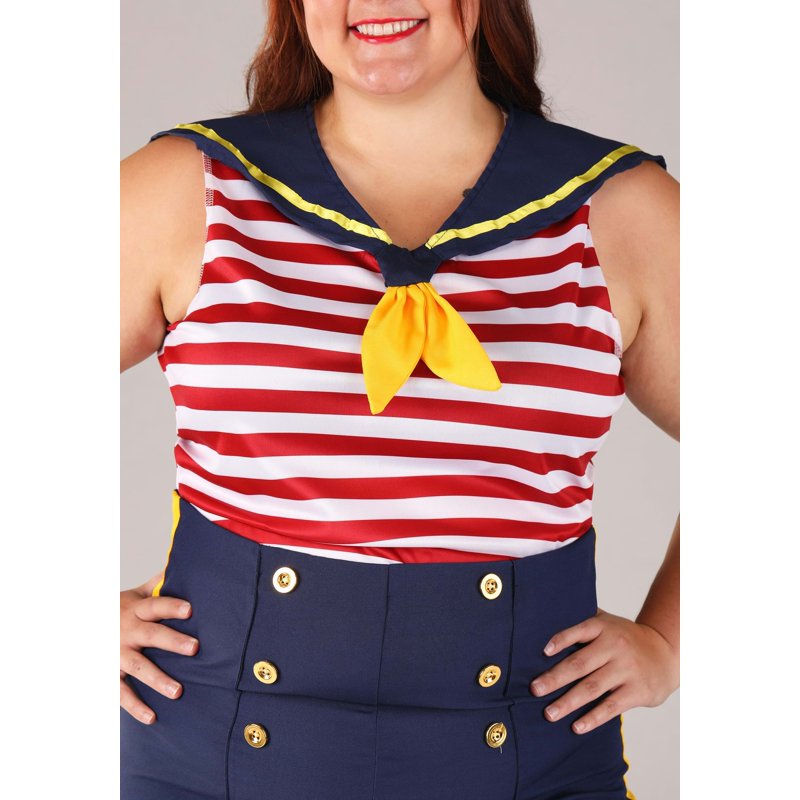 Plus Size Sailor Costume 1X for Women - Nautical Pin Up Outfit