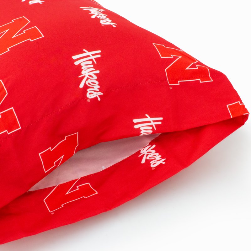Nebraska Cornhuskers King Pillowcase Pair - 20x40 Inch Cotton Sateen