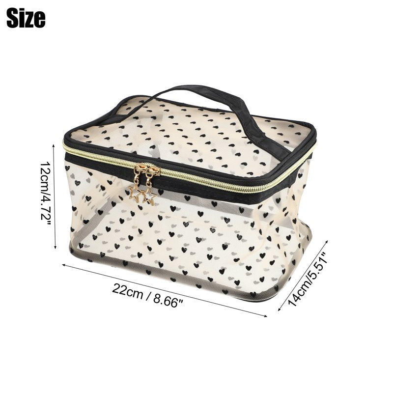 Portable Makeup Bag - Large Capacity Travel Cosmetic Organizer - Beige