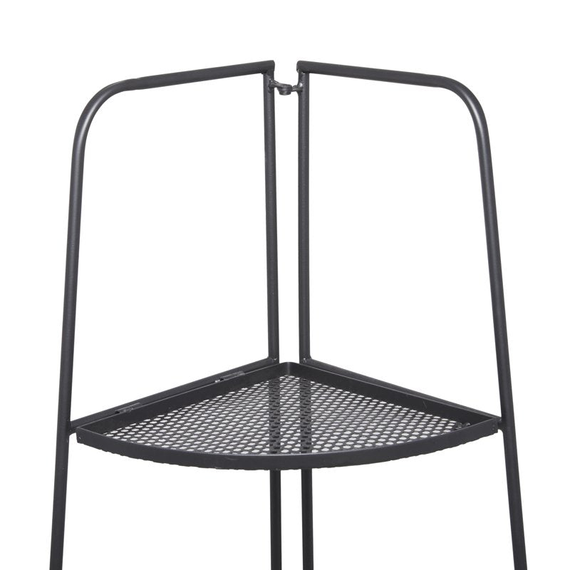 Indoor Outdoor Black Metal 4-Shelf Folding Bakers Rack