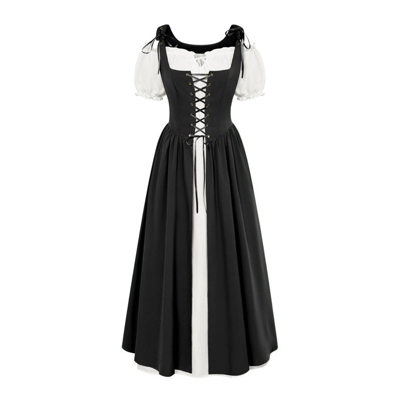 XXL Renaissance Medieval Dress for Women Vintage Costume Black - Pirate & Irish Style