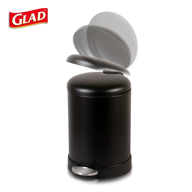1.2 Gallon Stainless Steel Small Step Trash Can - Black